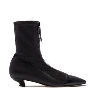 Miista Miriam Leather black stretch boot with kitten heel 41